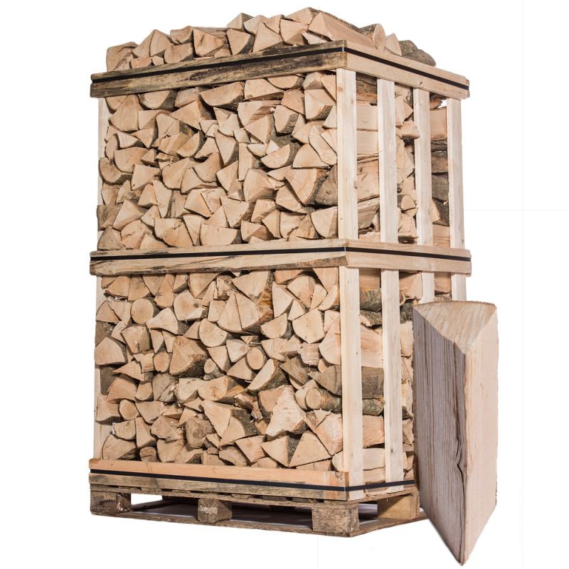 Brennholz 33 cm (2 m³ Palette – gemischte Holzarten) – 3 Kubikmeter - GLUTHAUS