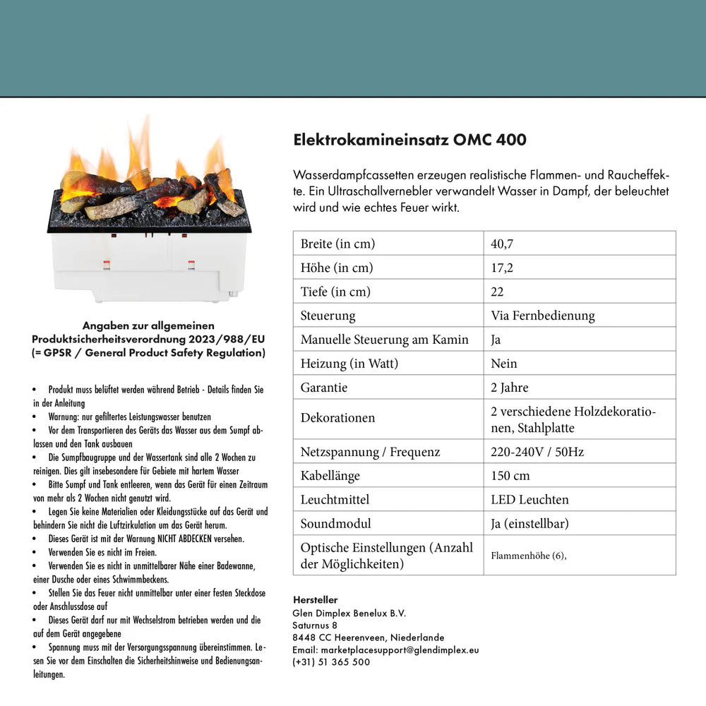 Elektrischer Kamin Glow Fire OGF 1 - GLUTHAUS