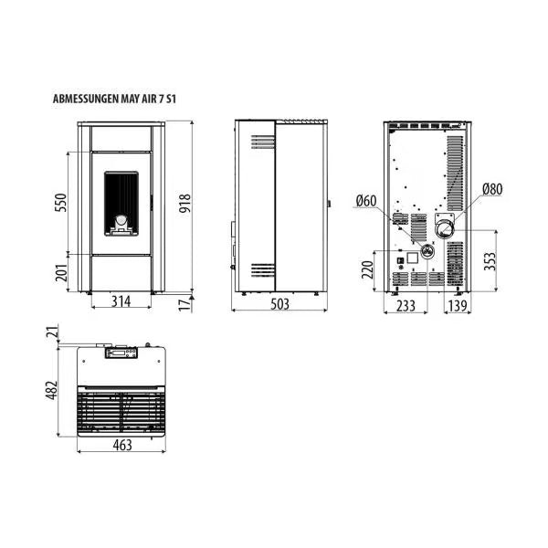 Pelletofen MCZ May Air 7 R 5S 6,2 kWMCZ - GLUTHAUS