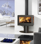 Kaminofen Nama mit Dreifachverbrennung und Scheibenspülung - Korpusfarbe: Schwarz - GLUTHAUS